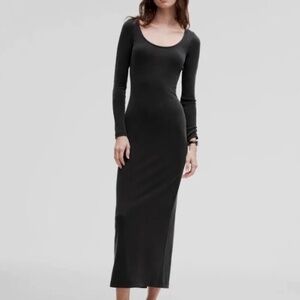 Lululemon Soft Jersey Long Sleeve Maxi Dress Black Size M